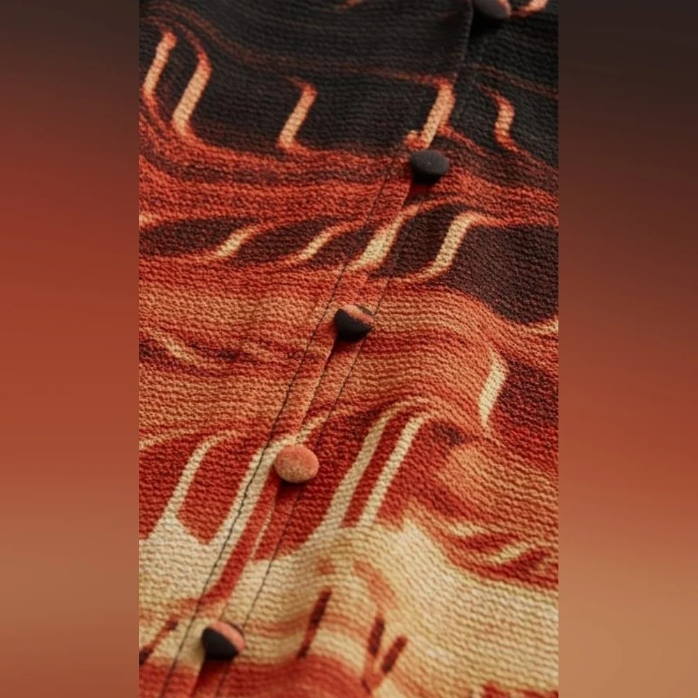 NWT Arna York Black Abstract Print Blouson Sleeve Tunic Top - Picture 5 of 11